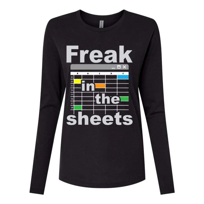 Freak In The Sheets Funny Accountant Analyst Secretary Womens Cotton Relaxed Long Sleeve T-Shirt