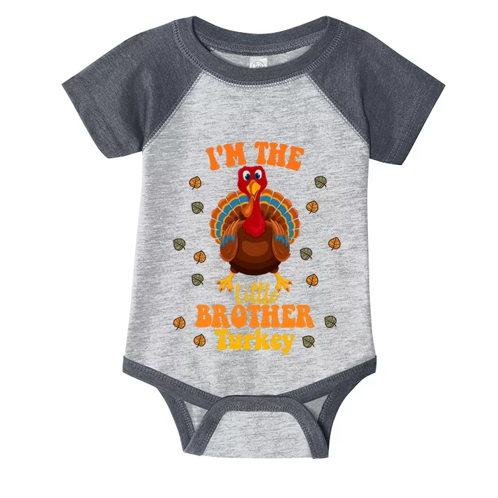 Funny IM The Little Brother Turkey Thanksgiving Infant Baby Jersey Bodysuit