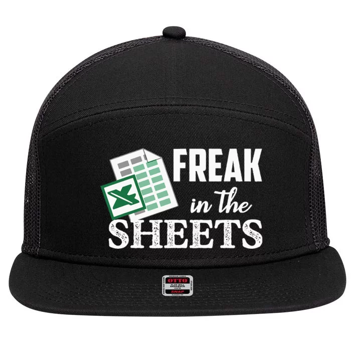 Freak In The Excel Sheets Funny Accountant Spreadsheet 7 Panel Mesh Trucker Snapback Hat