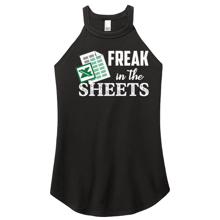 Freak In The Excel Sheets Funny Accountant Spreadsheet Women’s Perfect Tri Rocker Tank