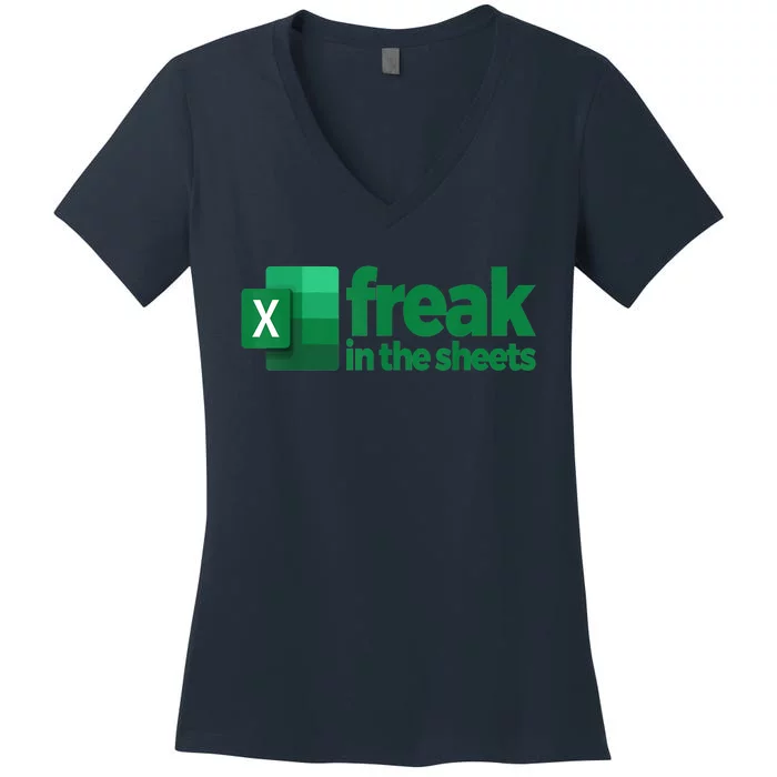 Freak In The Excel Sheets Women's V-Neck T-Shirt