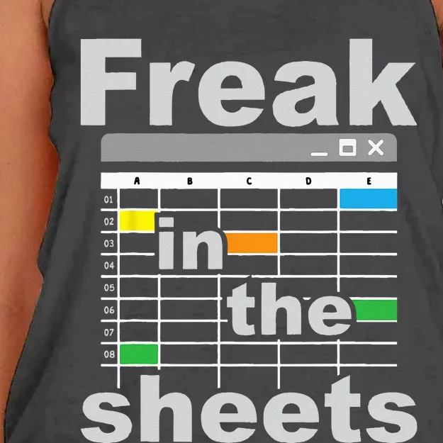 Freak In The Sheets Funny Accountant Analyst Secretary Women's Knotted Racerback Tank