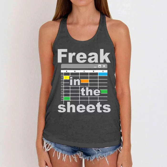 Freak In The Sheets Funny Accountant Analyst Secretary Women's Knotted Racerback Tank