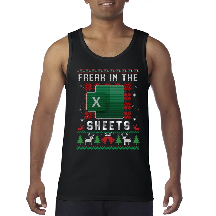 Freak In The Sheets Excel Ugly Christmas Sweater Tank Top