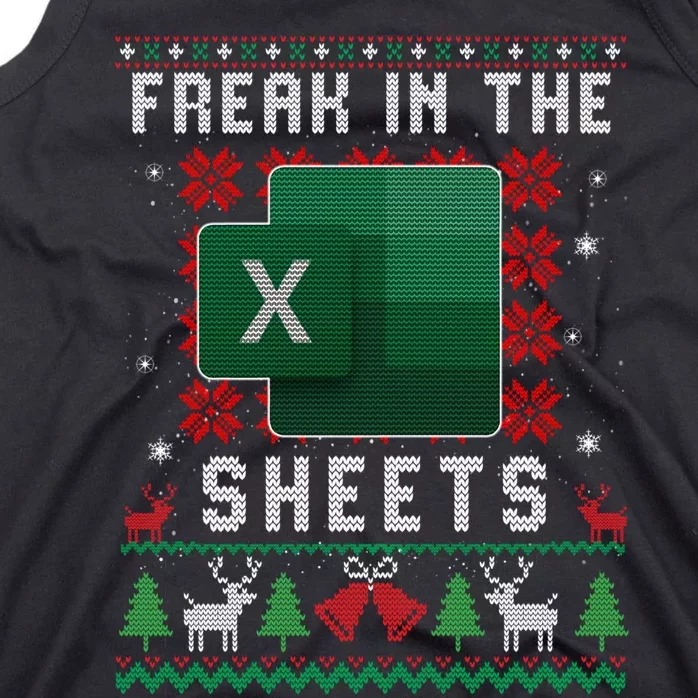 Freak In The Sheets Excel Ugly Christmas Sweater Tank Top