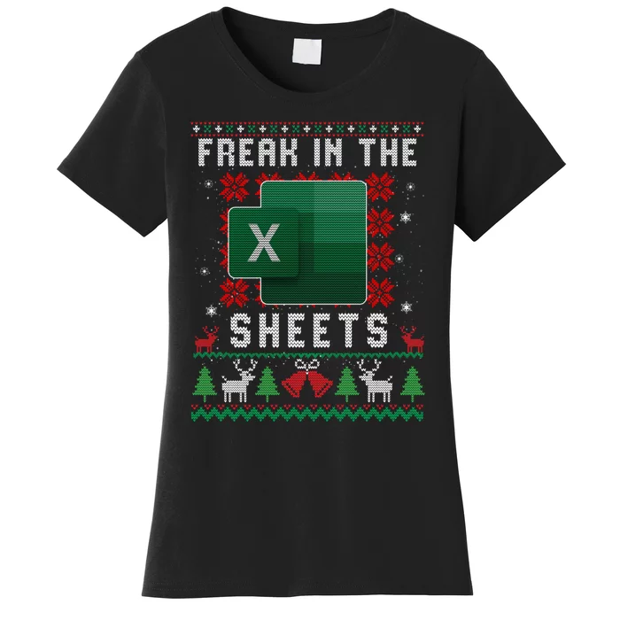 Freak In The Sheets Excel Ugly Christmas Sweater Women's T-Shirt