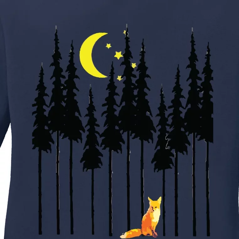 Fox In Trees, Wildlife Tees Tee Ladies Long Sleeve Shirt