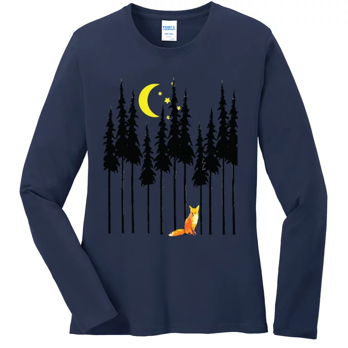 Fox In Trees, Wildlife Tees Tee Ladies Long Sleeve Shirt