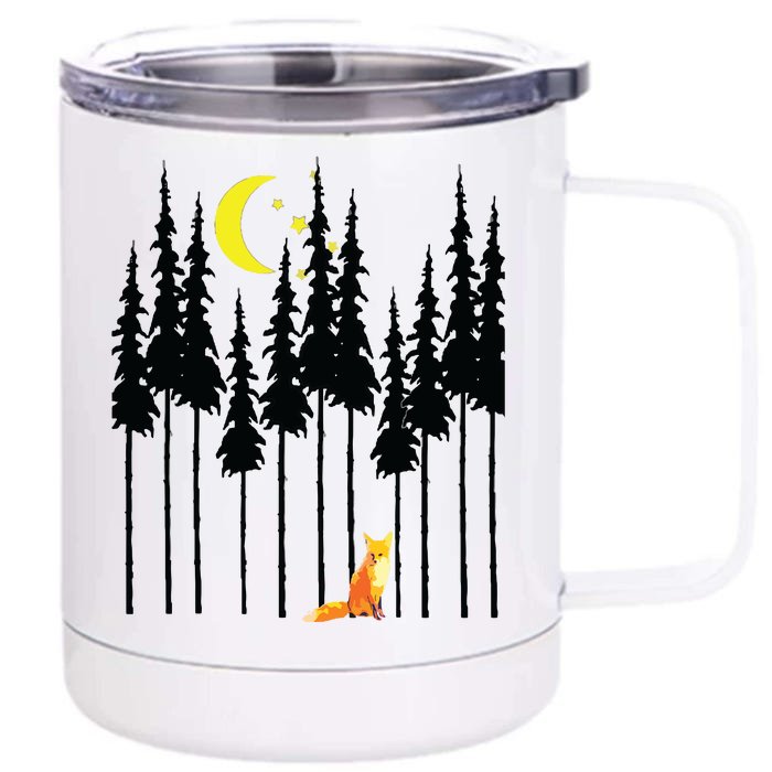 Fox In Trees, Wildlife Tees Tee Front & Back 12oz Stainless Steel Tumbler Cup