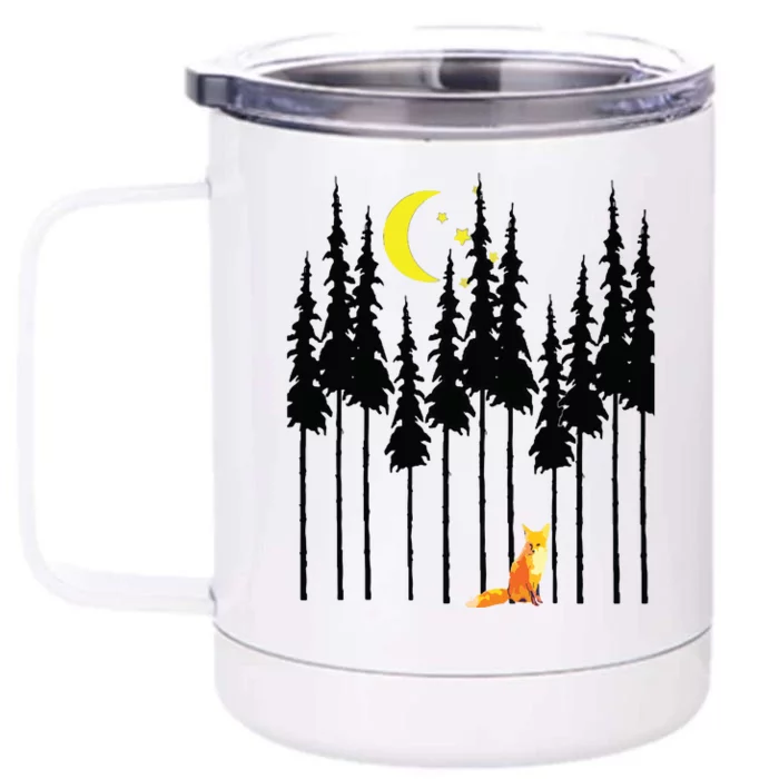 Fox In Trees, Wildlife Tees Tee Front & Back 12oz Stainless Steel Tumbler Cup