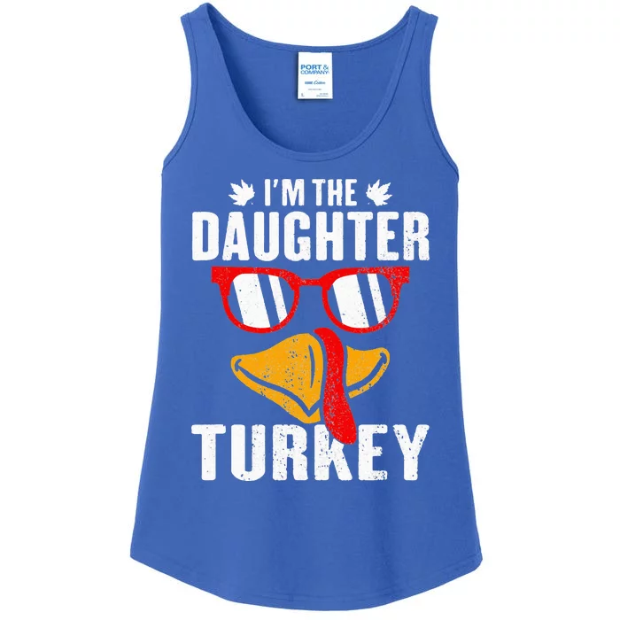 Funny I'm The Daughter Turkey Family Matching Thanksgiving Ladies Essential Tank