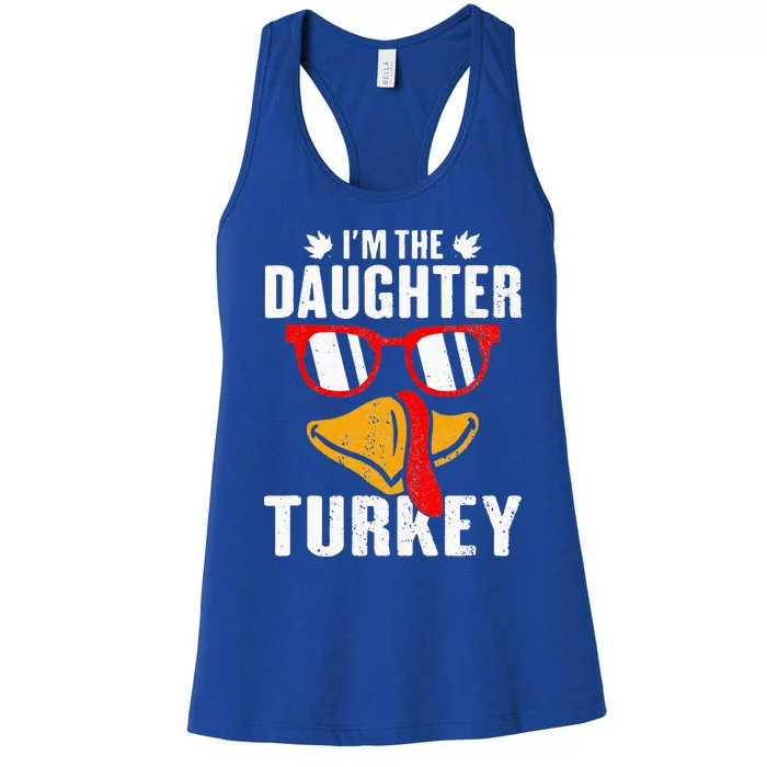 Funny I'm The Daughter Turkey Family Matching Thanksgiving Women's Racerback Tank