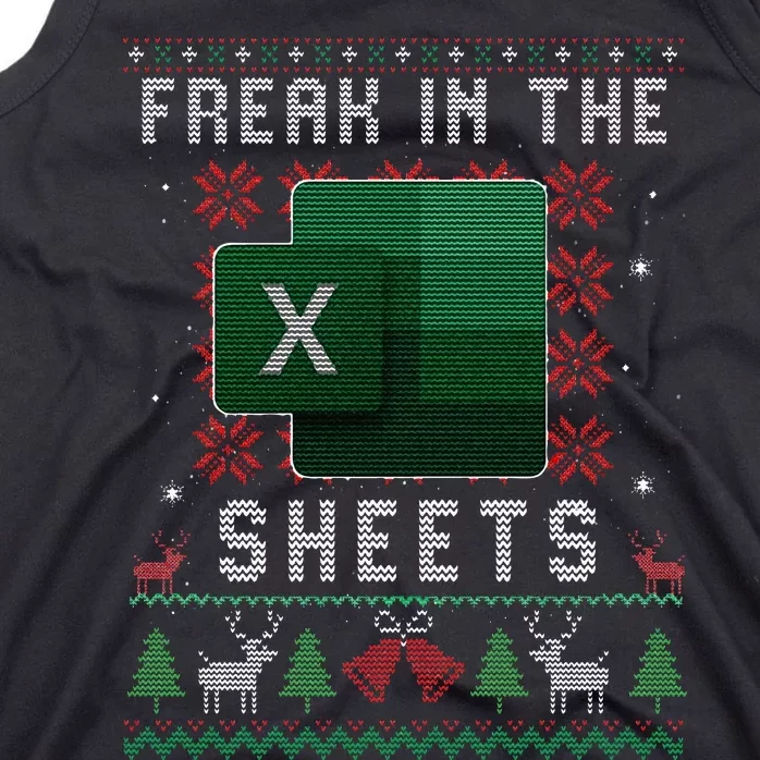 Freak In The Sheets Excel Ugly Christmas Sweater Funny Tank Top