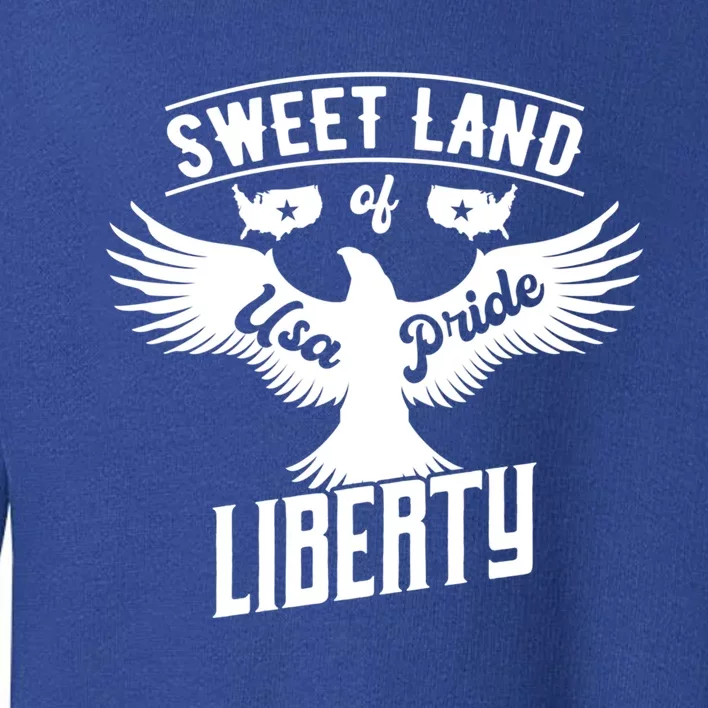 Fun Inspirational Tee Sweet Land Of Liberty Usa Pride Gift Toddler Sweatshirt