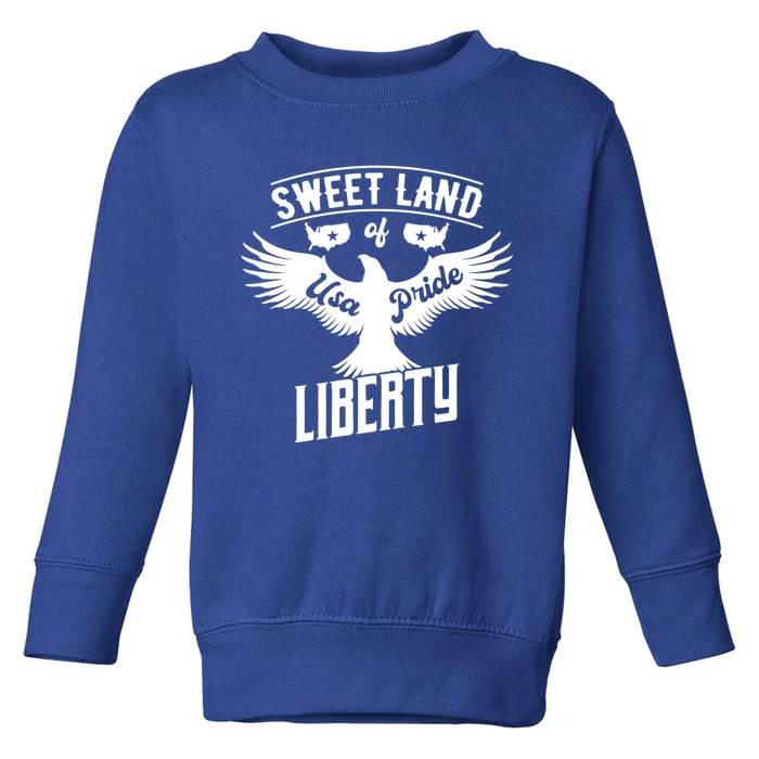 Fun Inspirational Tee Sweet Land Of Liberty Usa Pride Gift Toddler Sweatshirt