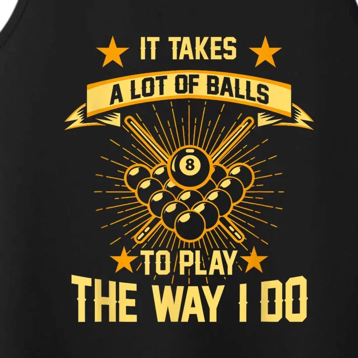 Funny It Takes A Lot Of Balls Pool Player Billard 8ball Gift Performance Tank