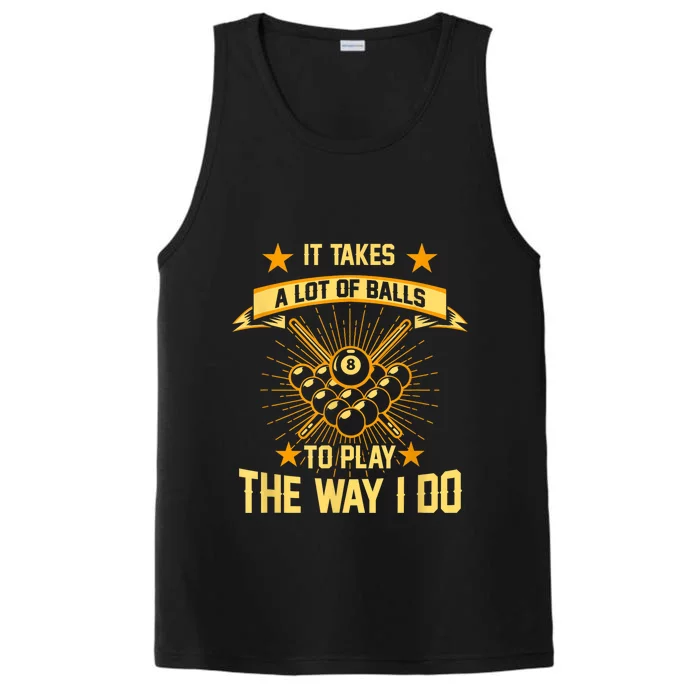 Funny It Takes A Lot Of Balls Pool Player Billard 8ball Gift Performance Tank