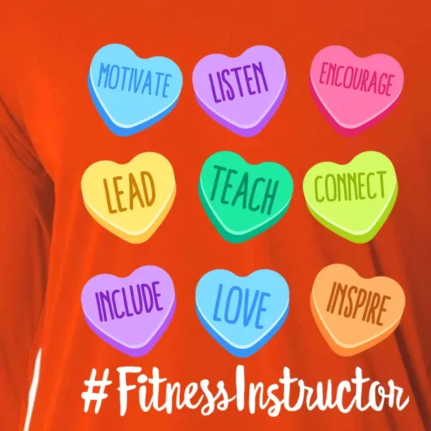 Fitness Instructor Teacher Valentine's Day Candy Heart Gift Cooling Performance Long Sleeve Crew