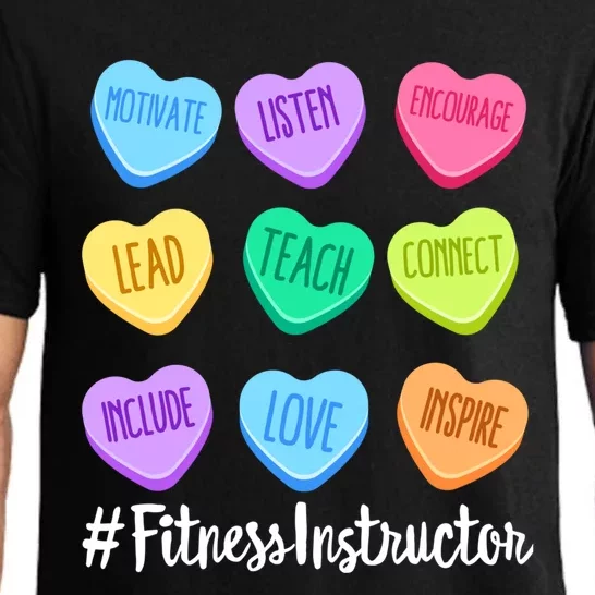 Fitness Instructor Teacher Valentine's Day Candy Heart Gift Pajama Set