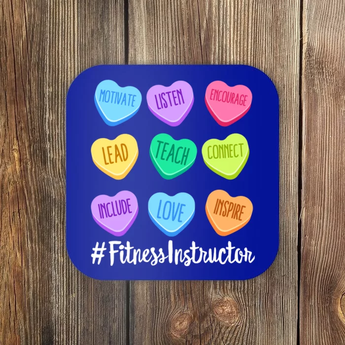 Fitness Instructor Teacher Valentine's Day Candy Heart Gift Coaster