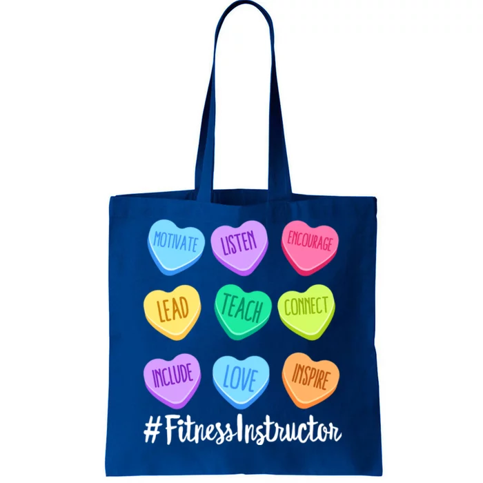 Fitness Instructor Teacher Valentine's Day Candy Heart Gift Tote Bag