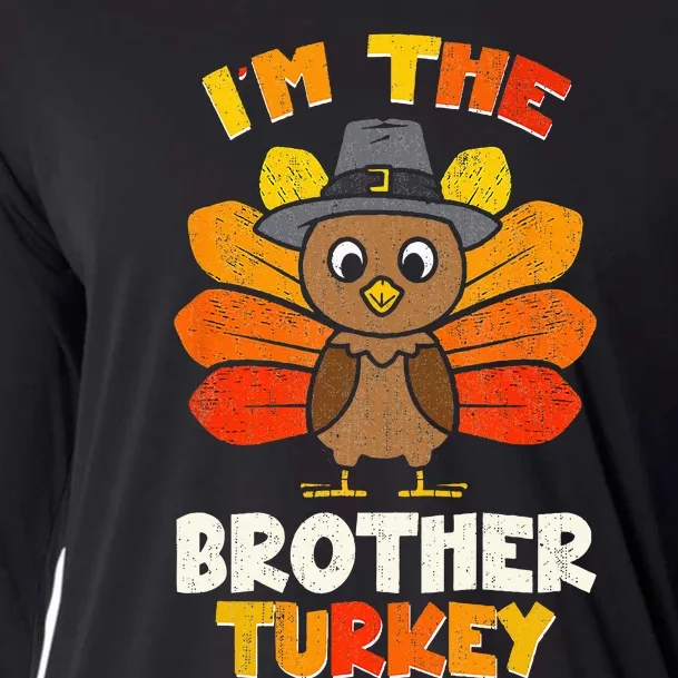 Funny Im The Brother Turkey Funny Brother Thanksgiving Cooling Performance Long Sleeve Crew