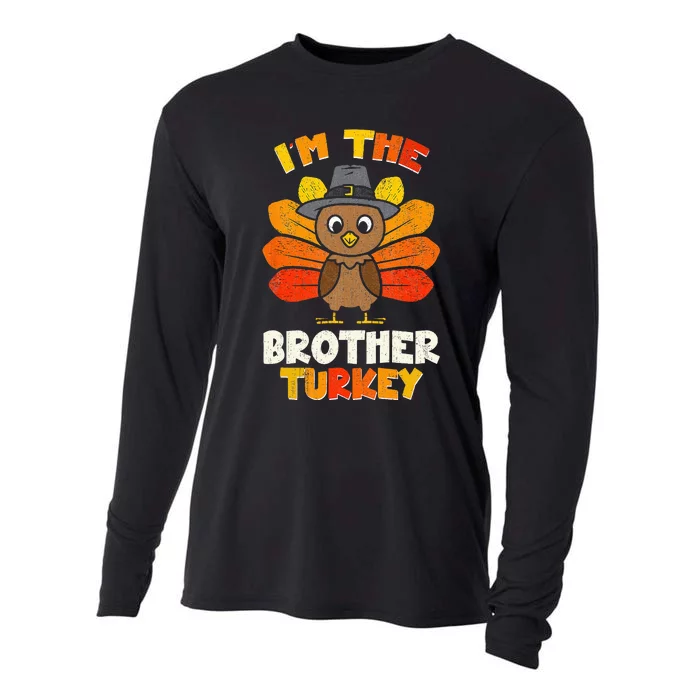 Funny Im The Brother Turkey Funny Brother Thanksgiving Cooling Performance Long Sleeve Crew