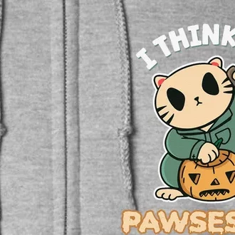 Funny I Think Im Pawsessed Possessed Fur Parent Halloween Full Zip Hoodie