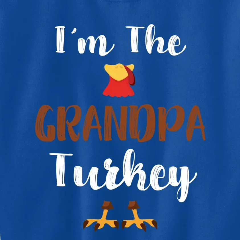 Funny Im The Grandpa Turkey Thanksgiving Family Matching Gift Kids Sweatshirt