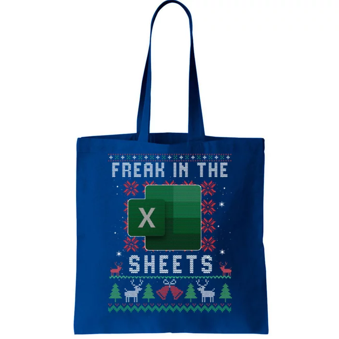 Freak In The Sheets Excel Ugly Christmas Sweater Funny Tote Bag