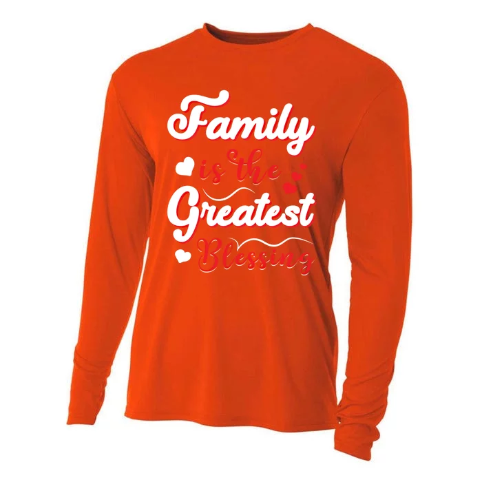 Family Is The Greatest Blessing Great Gift Cooling Performance Long Sleeve Crew