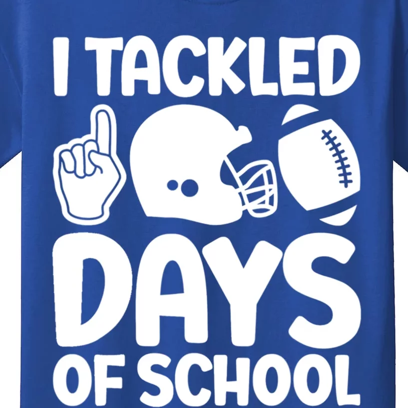 Funny I Tackled 100 Days Of School Smarter Football American Gift Kids T-Shirt