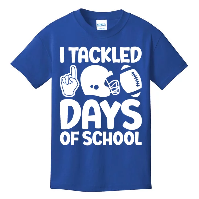 Funny I Tackled 100 Days Of School Smarter Football American Gift Kids T-Shirt