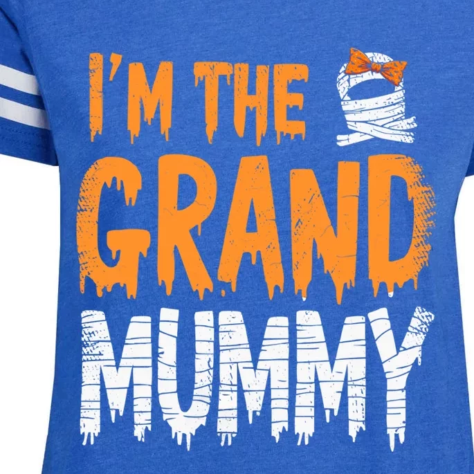 Funny IM The Grand Mummy Grandmother Halloween Costume Gift Enza Ladies Jersey Football T-Shirt