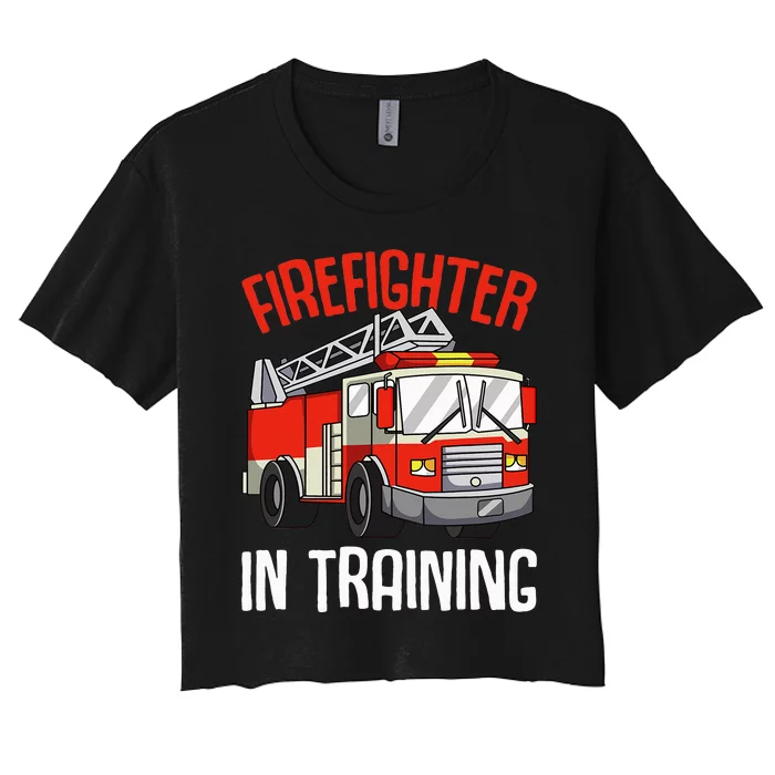 Firefighter in Training Fireman funny Firefighting Women's Crop Top Tee