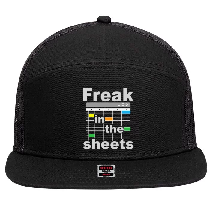 Freak In The Sheets Funny Accountant Analyst Secretary 7 Panel Mesh Trucker Snapback Hat