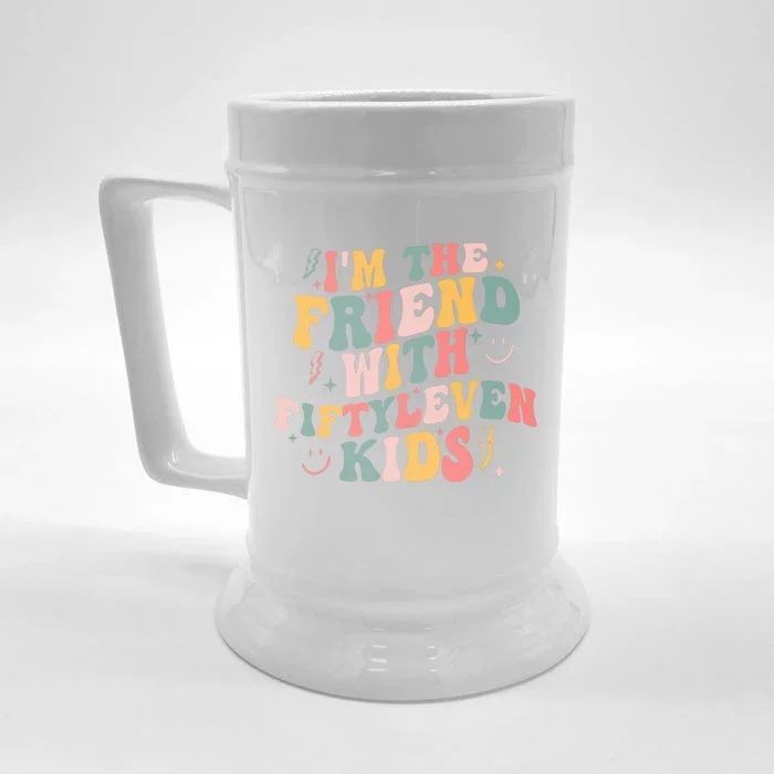 Funny Im The Friend With Fiftyleven K.I.D.S Sarcastic Front & Back Beer Stein