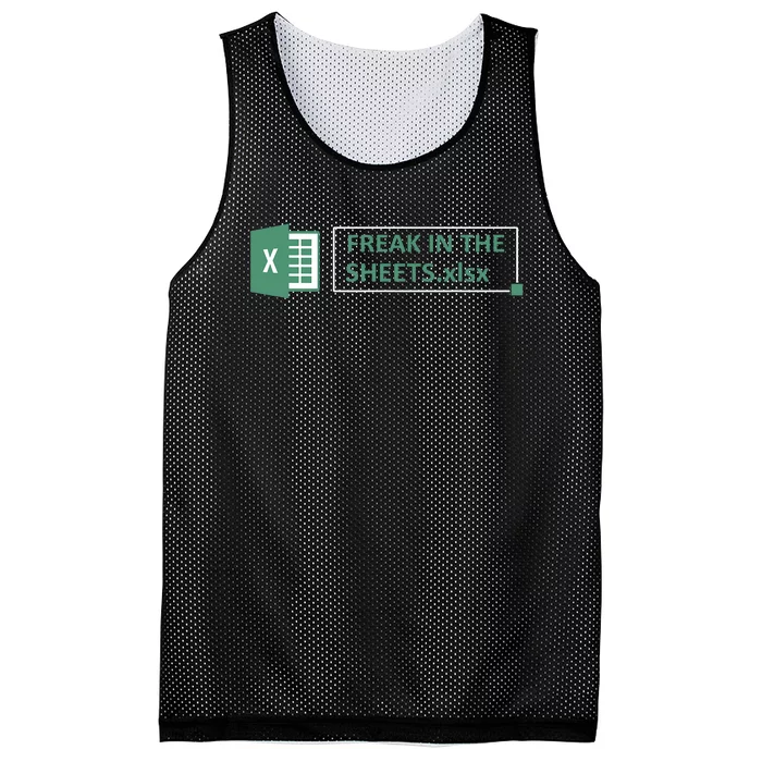 Freak In The Sheets Funny Excel Mesh Reversible Basketball Jersey Tank