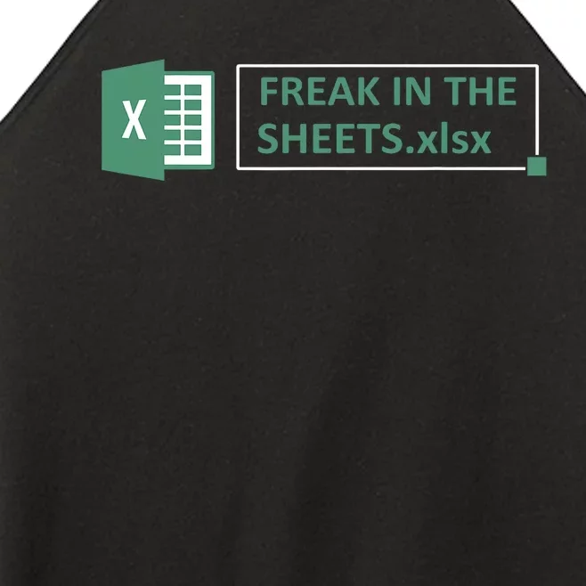 Freak In The Sheets Funny Excel Women’s Perfect Tri Rocker Tank