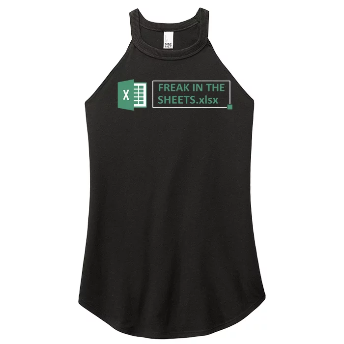 Freak In The Sheets Funny Excel Women’s Perfect Tri Rocker Tank