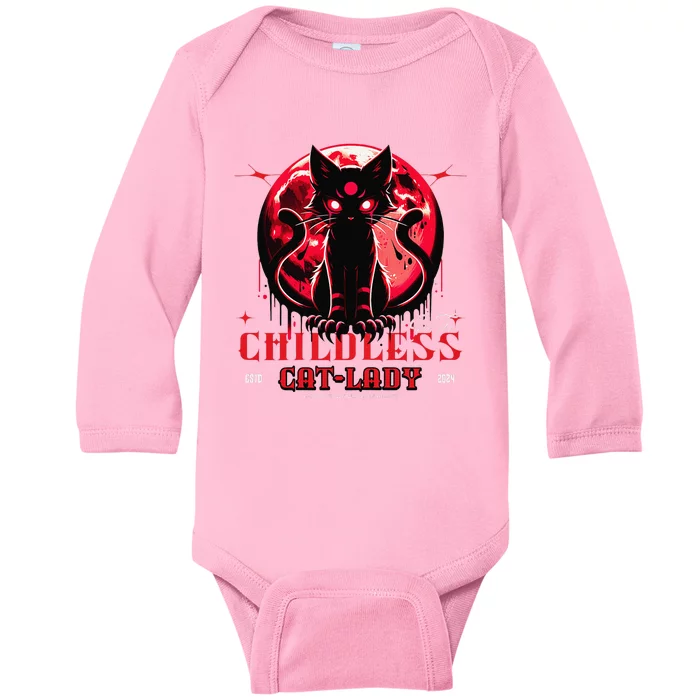 Funny IM The Childless Cat Lady Jd Vance Warned You About Baby Long Sleeve Bodysuit