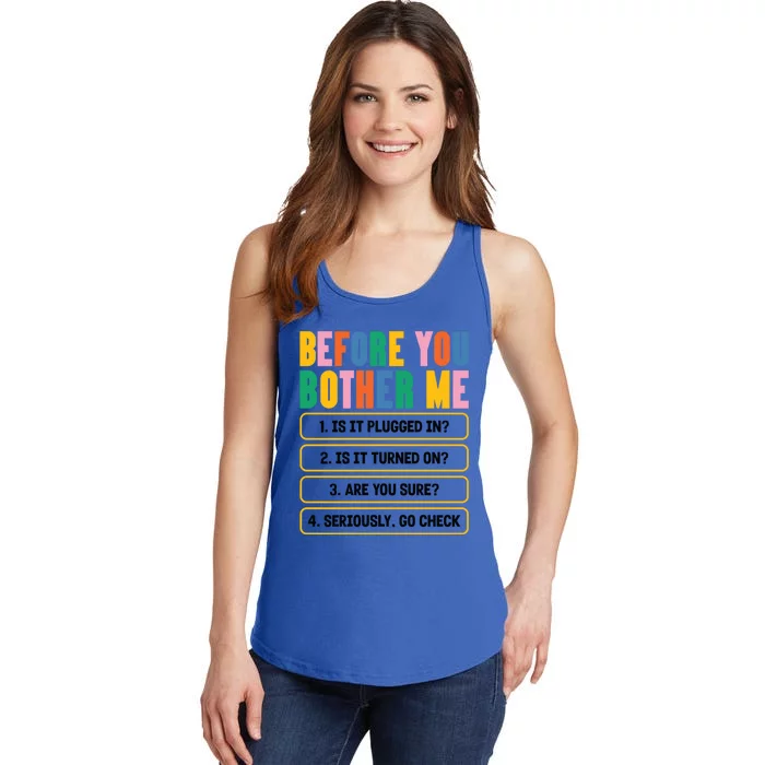 Funny Information Technology Tech Technical Support Humor Gift Ladies Essential Tank