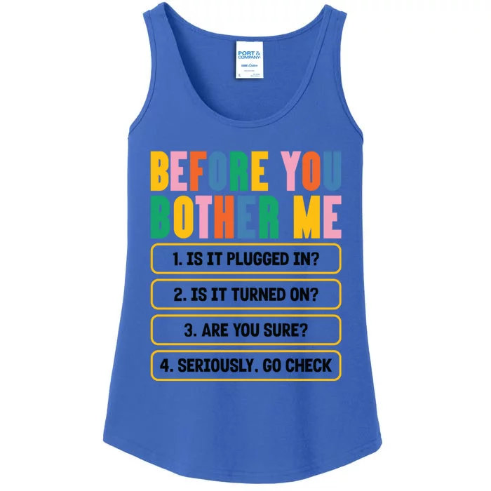 Funny Information Technology Tech Technical Support Humor Gift Ladies Essential Tank