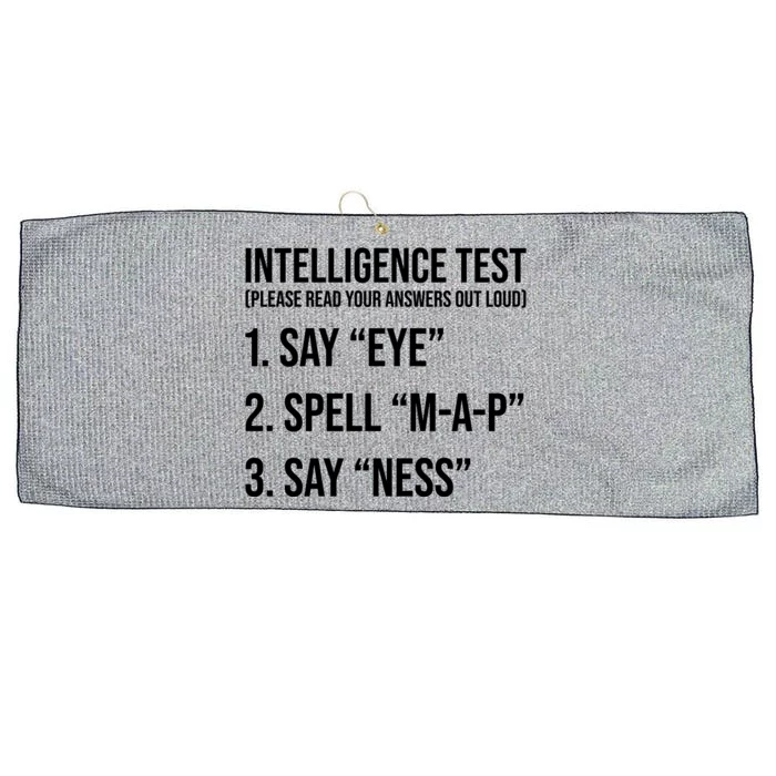 Funny Intelligence Test Large Microfiber Waffle Golf Towel