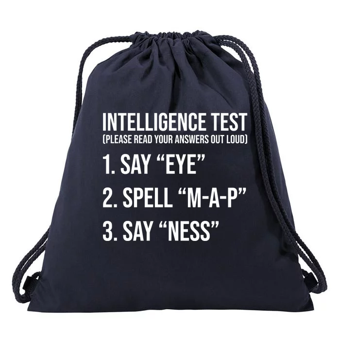 Funny Intelligence Test Drawstring Bag