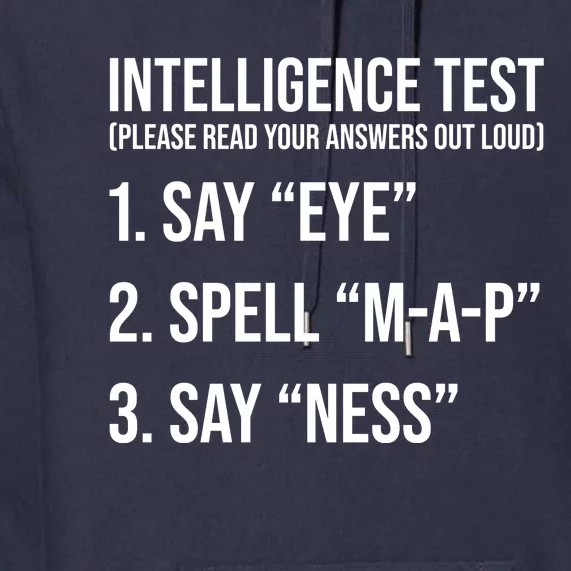 Funny Intelligence Test Premium Hoodie