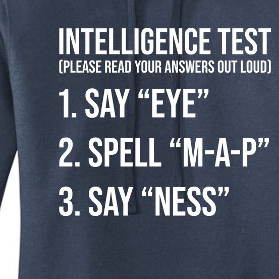 Funny Intelligence Test Women's Pullover Hoodie | TeeShirtPalace