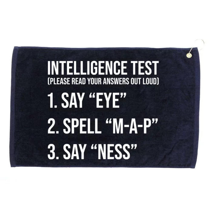 Funny Intelligence Test Grommeted Golf Towel