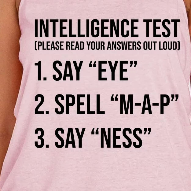 Funny Intelligence Test Women's Knotted Racerback Tank