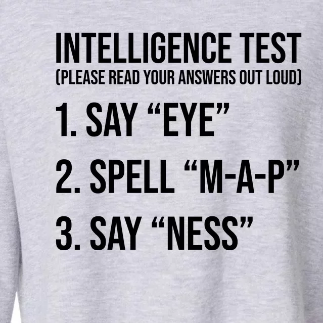 Funny Intelligence Test Cropped Pullover Crew